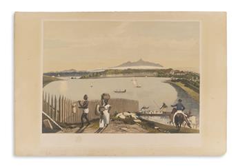 DESCHAMPS, JOHN. 2 hand-finished tinted lithographed plates from